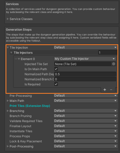 Example of Custom Tile Injector in Pipeline